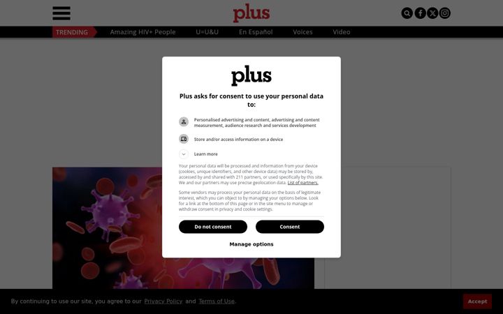 Screenshot of hivplusmag.com