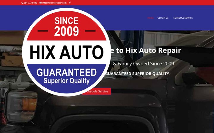 Screenshot of hixautorepair.com
