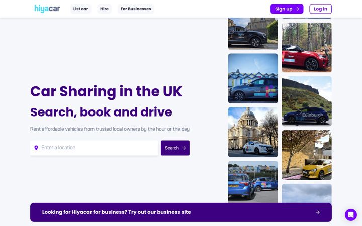 Screenshot of hiyacar.com