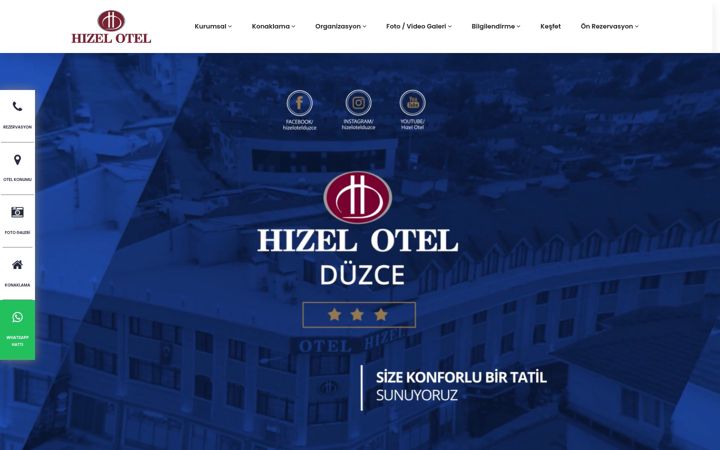 Screenshot of hizelotel.com
