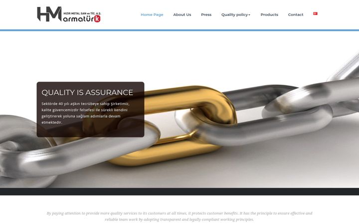 Screenshot of hizirmetal.com