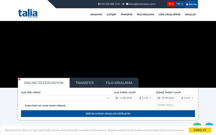 Screenshot of hizlirentacar.com.tr