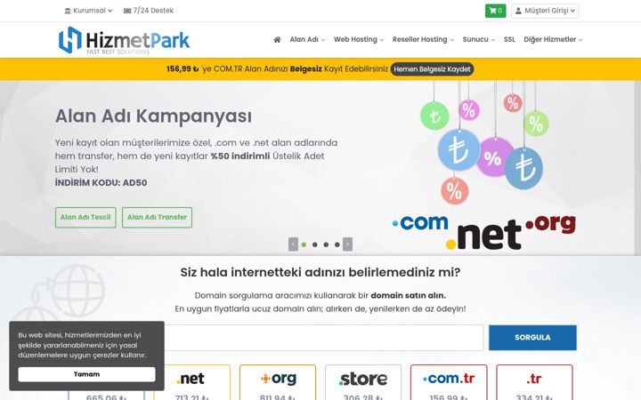 Screenshot of hizmetpark.com