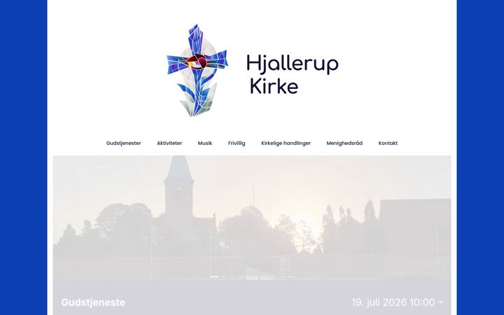 Screenshot of hjallerupkirke.dk