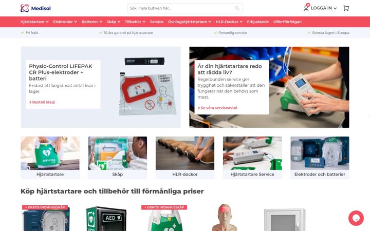 Screenshot of hjartstartareshop.se