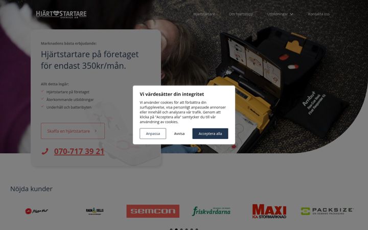 Screenshot of hjartstartaresverige.se