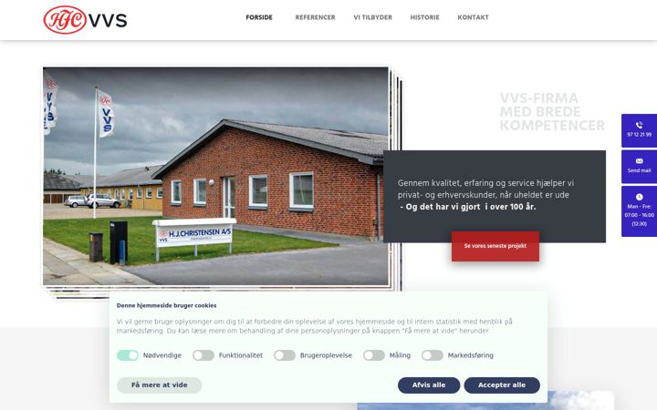Screenshot of hjc-vvs.dk