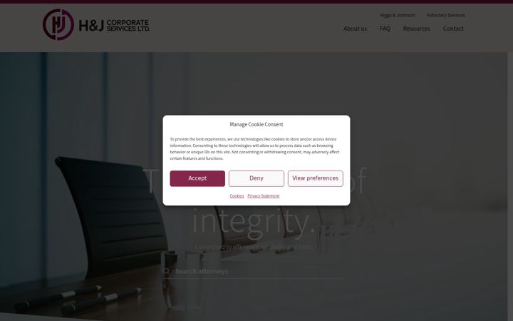 Screenshot of hjcorporate.com