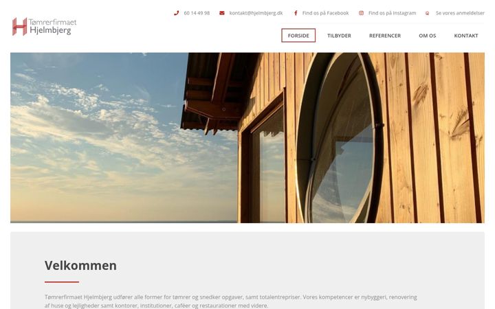 Screenshot of hjelmbjerg.dk