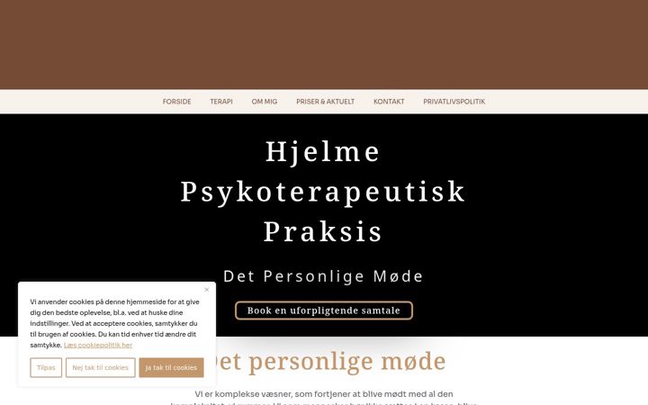 Screenshot of hjelmepsykoterapi.dk