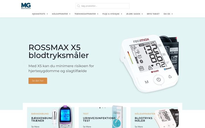 Screenshot von hjemmetest.dk