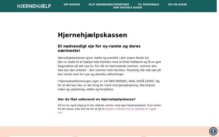 Screenshot von hjernehjaelpskassen.dk