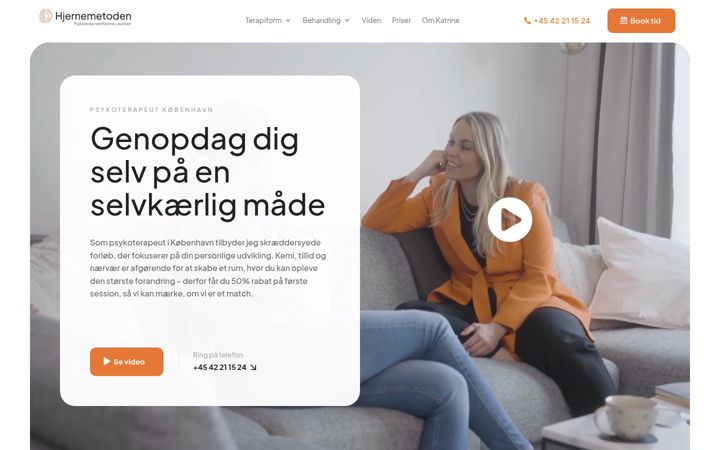 Screenshot of hjernemetoden.dk