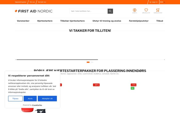 Screenshot of hjertestarteren.no