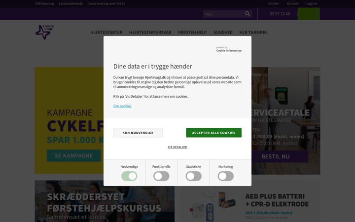 Screenshot of hjertevagt.dk