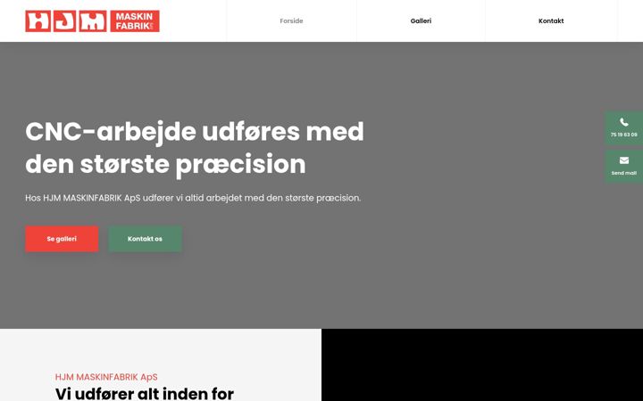 Screenshot of hjmmaskinfabrik.dk