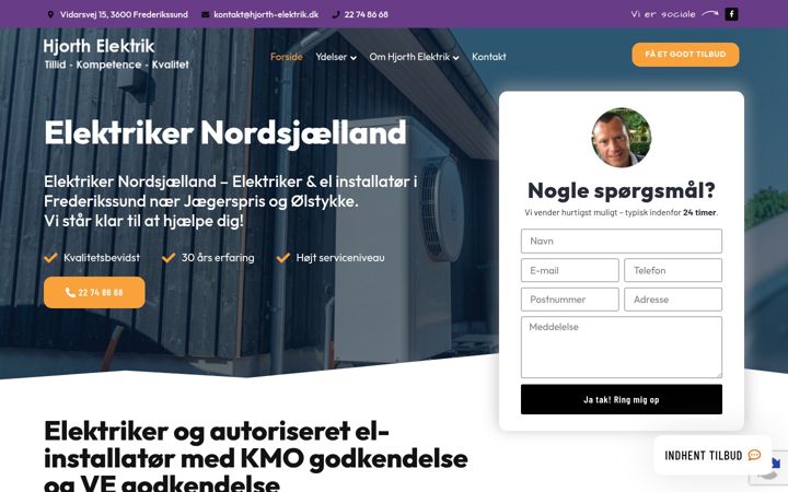 Screenshot of hjorth-elektrik.dk