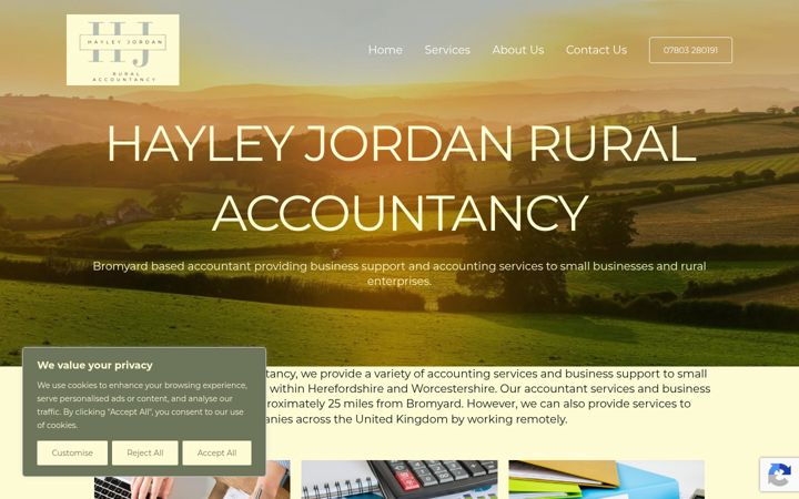 Screenshot of hjruralaccountancy.co.uk
