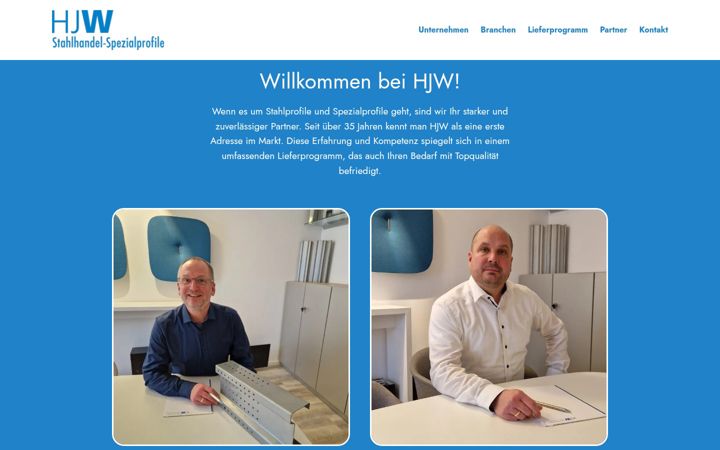 Screenshot of hjw-stahlhandel.de