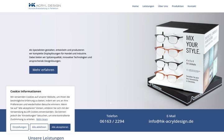 Screenshot of hk-acryldesign.de