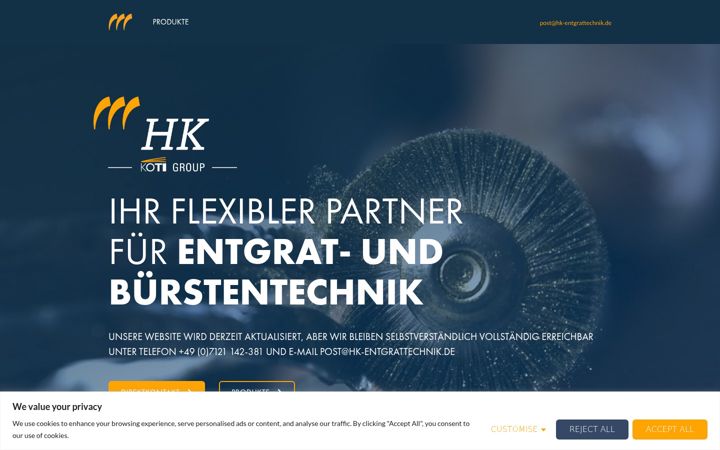 Screenshot of hk-entgrattechnik.de