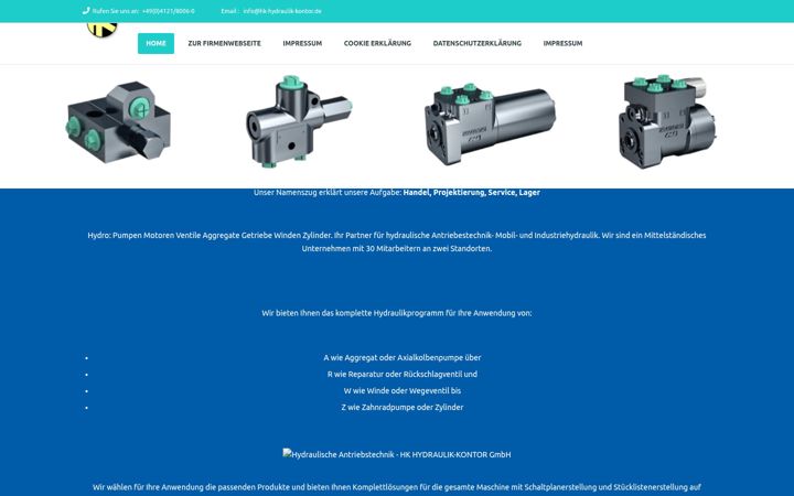 Screenshot of hk-hydraulic-kontor.com