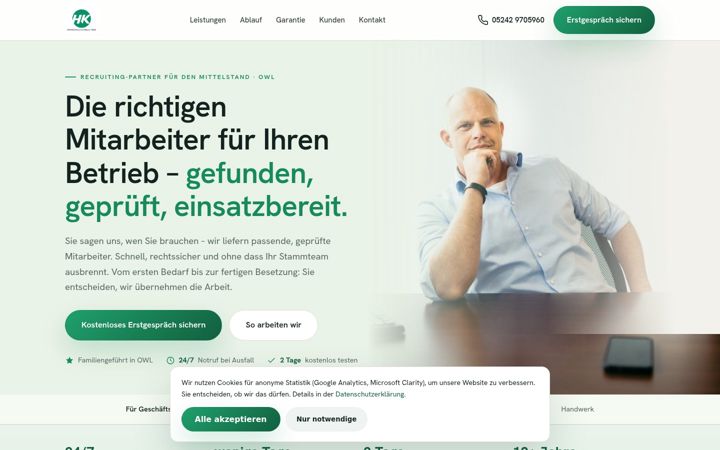 Screenshot of hk-personalconsulting.de