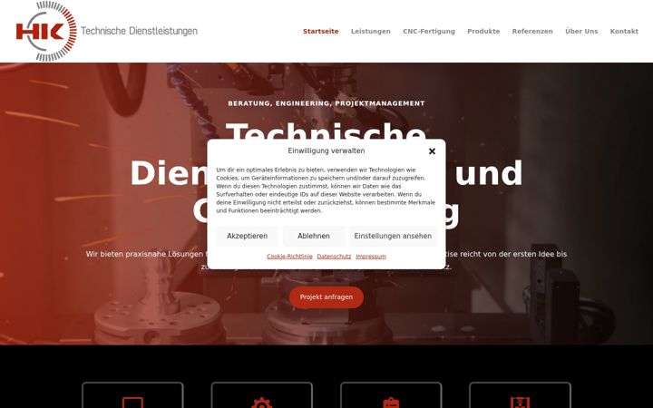 Screenshot of hk-technische-dienstleistungen.com