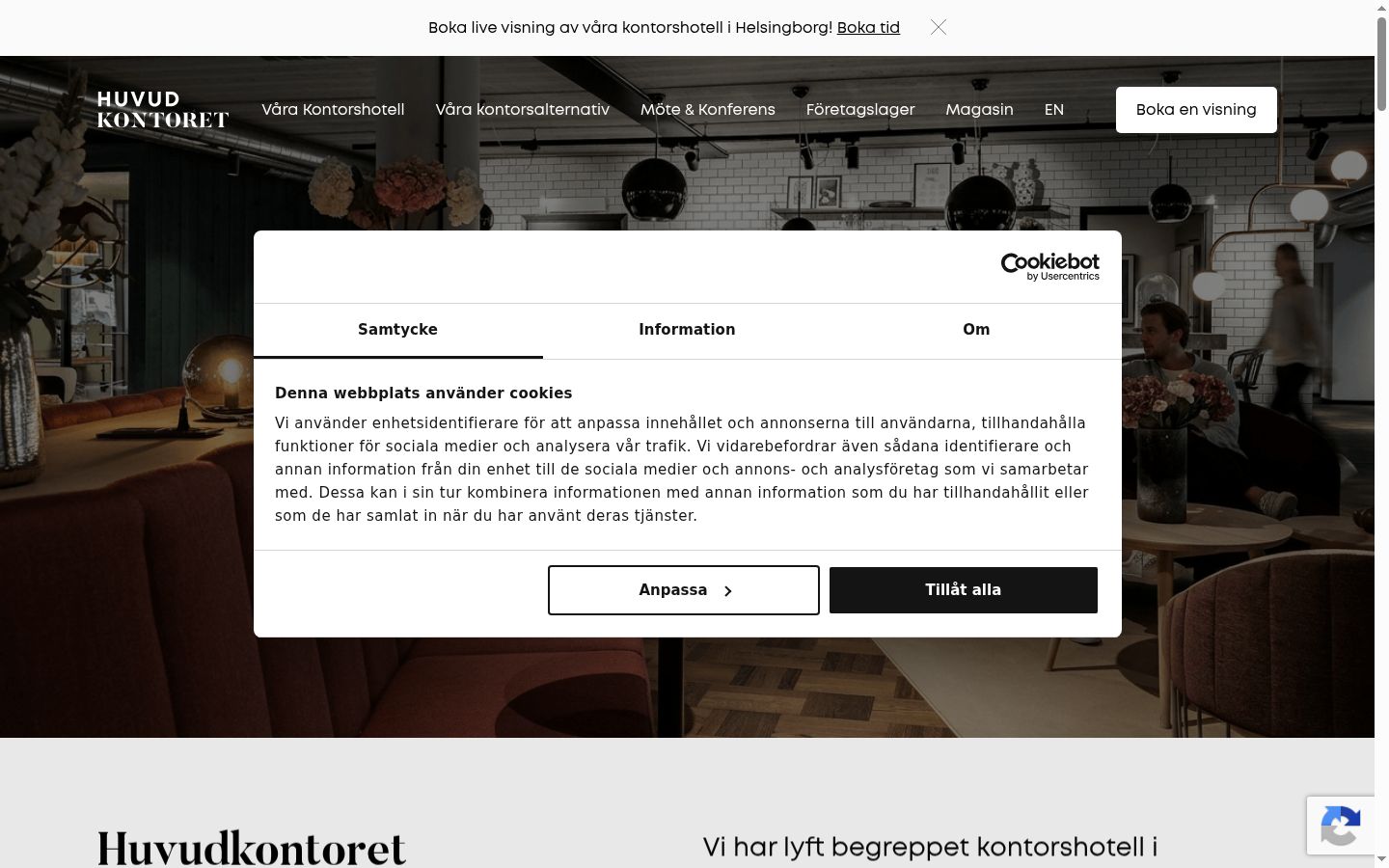 Sutikimo reklamjuostės, rodytos prieš bet kokią sąveiką, ekrano kopija