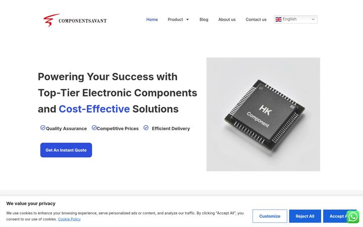 Screenshot of hkcomponent.com