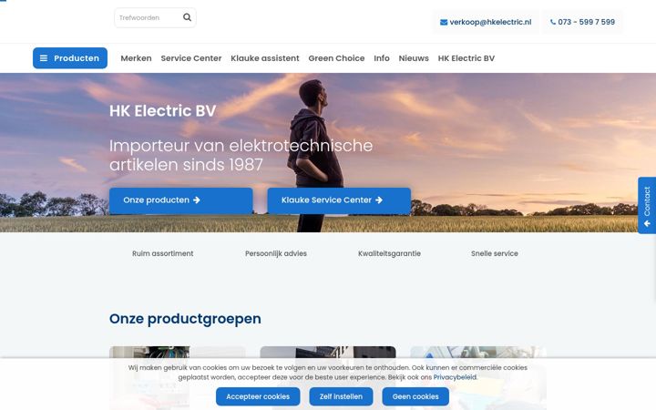 Captură de ecran a hkelectric.nl