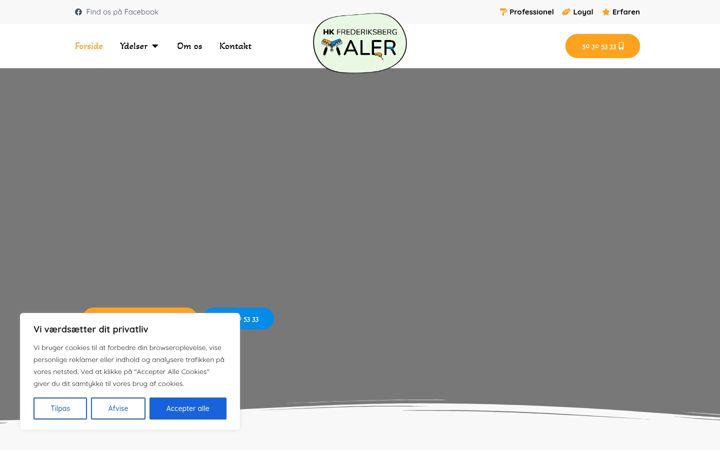 Screenshot of hkfrederiksbergmaler.dk