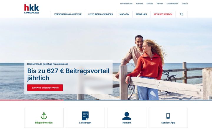 Screenshot of hkk.de