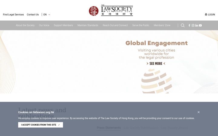 Screenshot of hklawsoc.org.hk