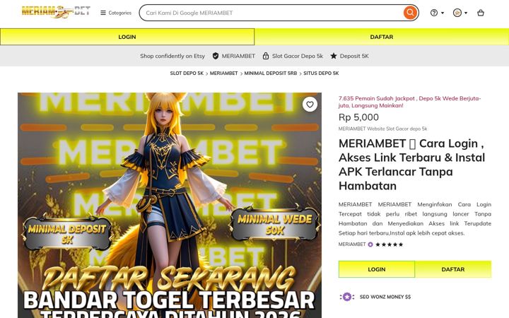 Screenshot of hkmeriambet.com