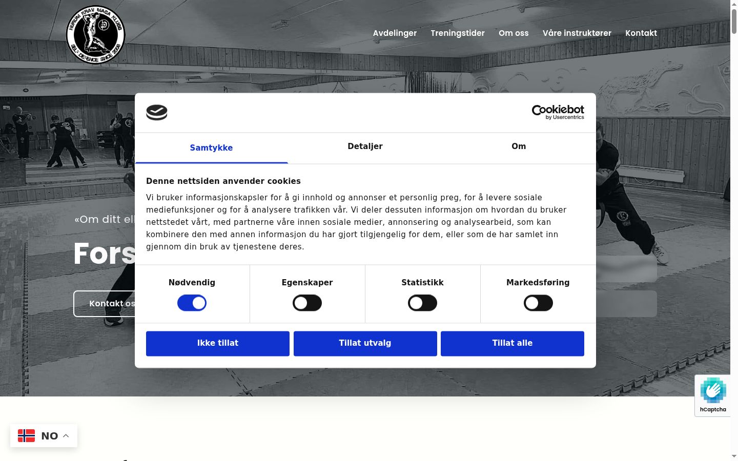 Screenshot of the consent banner shown before any interaction