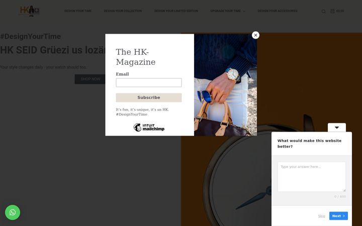 Screenshot of hkoblerwatches.ch