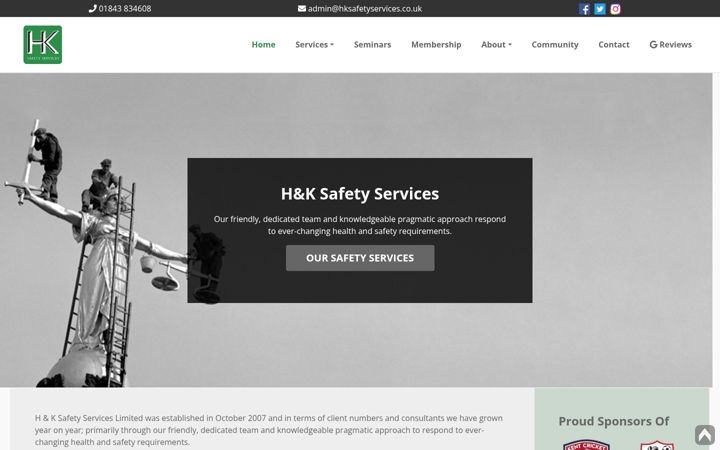 Screenshot of hksafetyservices.co.uk