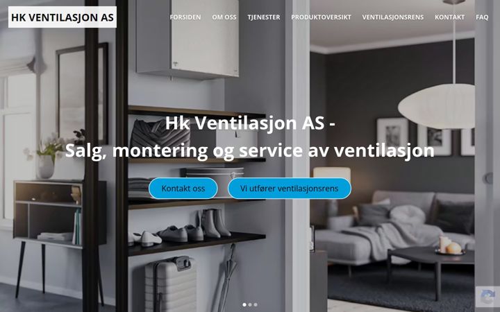 Screenshot of hkventilasjon.no