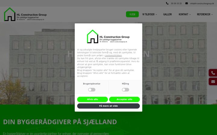 Screenshot of hl-constructiongroup.dk