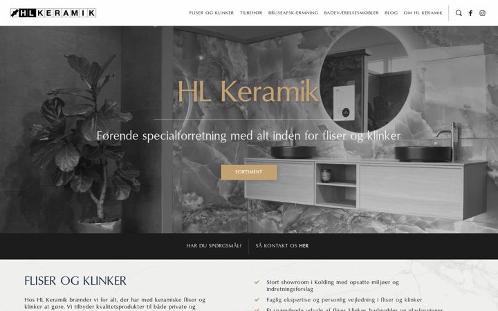 Screenshot of hl-keramik.dk