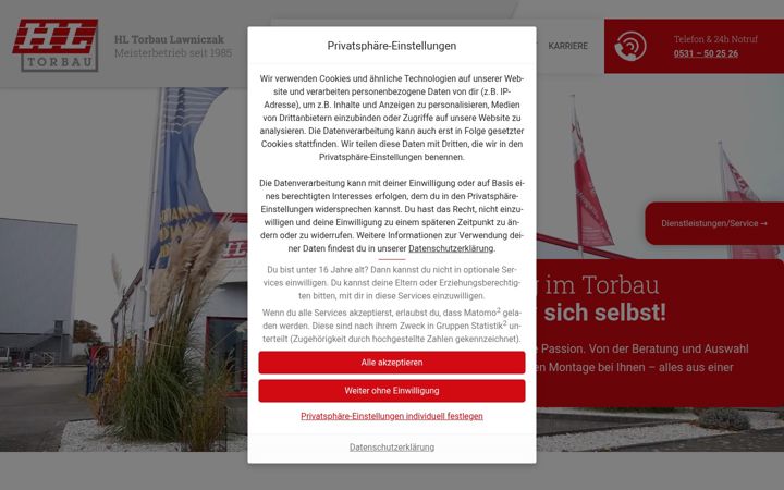 Screenshot of hl-torbau.de