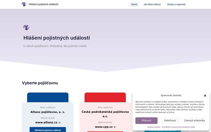 Screenshot of hlasenipojistneudalosti.cz