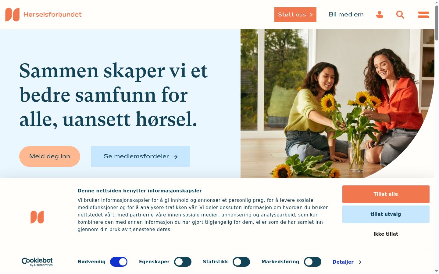 Screenshot del banner di consenso mostrato prima di qualsiasi interazione