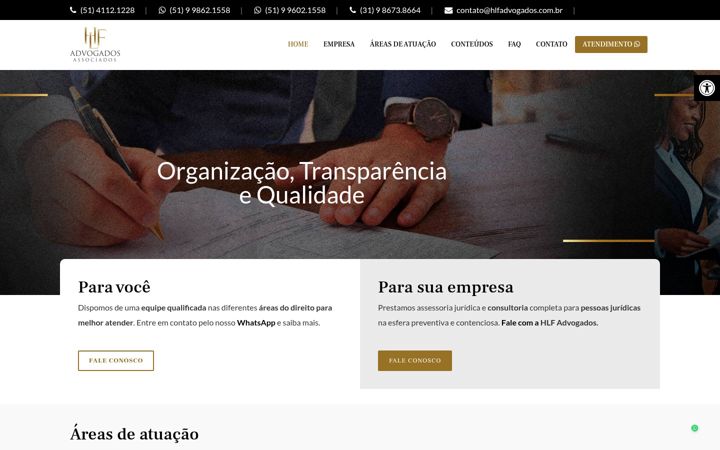 Screenshot of hlfadvogados.com.br