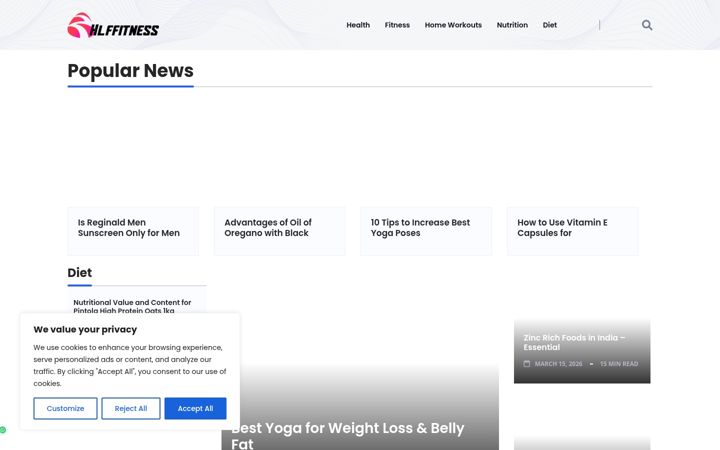 Screenshot of hlffitness.com
