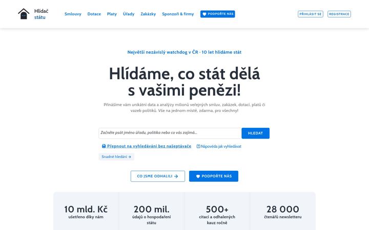 Screenshot of hlidacstatu.cz