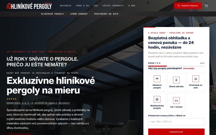 Screenshot of hlinikove-pergoly.sk