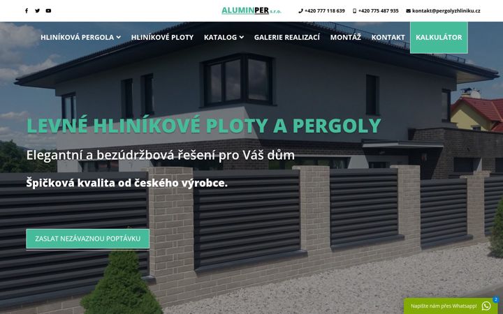 Screenshot of hlinikove-ploty-pergoly.cz