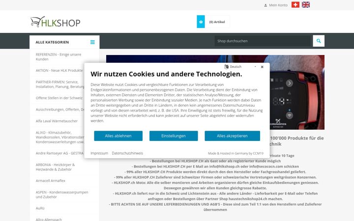 Screenshot of hlkshop.ch